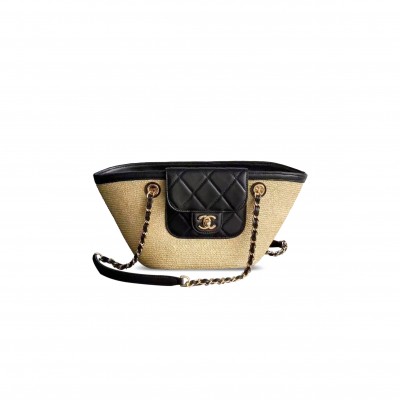 CHANEL MASTER 26C WOVEN VEGETABLE BASKET SHOPPING BAG 152007 (39*22*14cm)